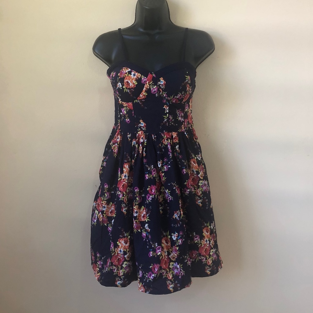 Navy flor dress